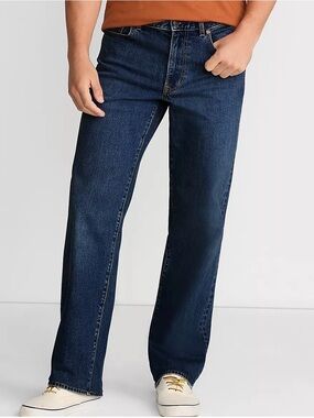 Men's Classic Straight-Leg Jeans - Dark Blue-CC
